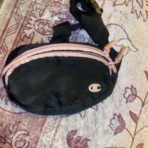 Champion Black and Pink Hexagon Crossbody Bag